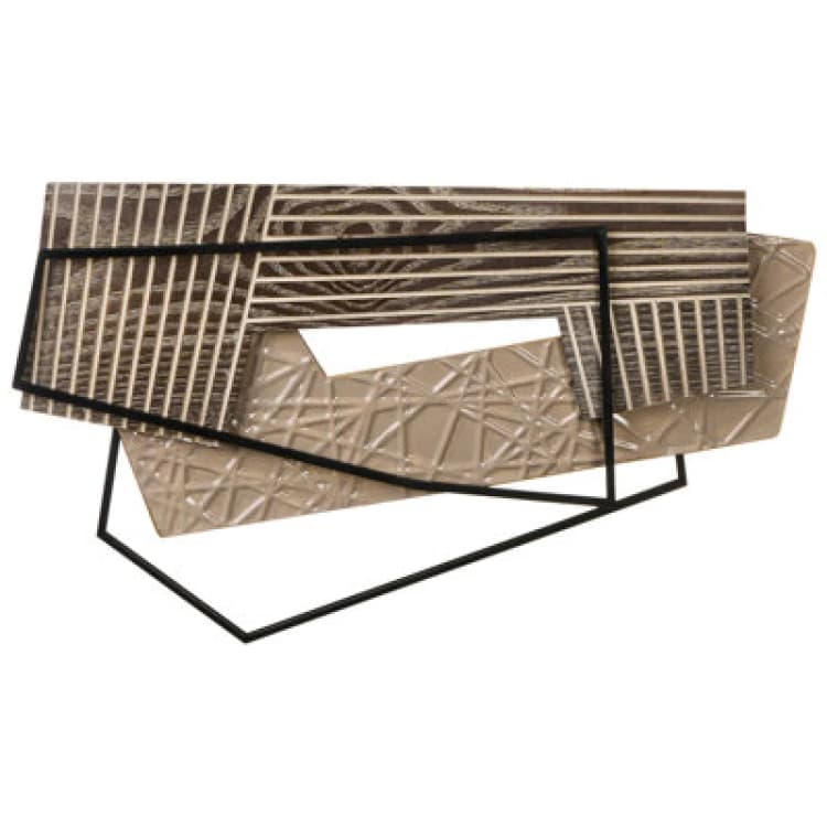 Image of Beliani Wall Decor Ennis Metal 36cm Brown