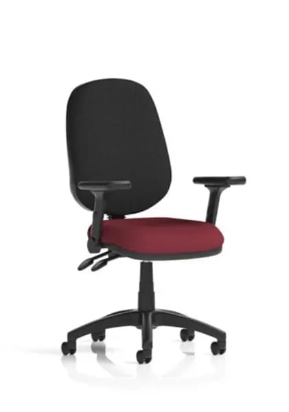 Image of Eclipse Eclipse Plus II Lever Task Operator Chair Bespoke Colour Seat Ginseng Chilli With Height Adjustable And Folding Arms KCUP1733