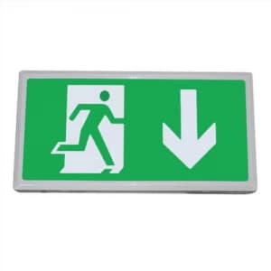 Image of Hi-Spec IP20 5W universal LED Emergency Exit Box Fitting Down Arrow