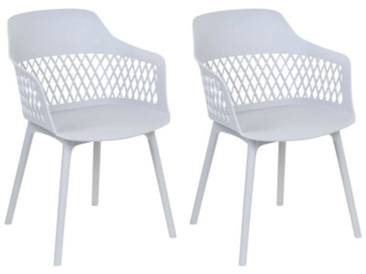 Image of Beliani Set Of 2 Dining Chairs Almira Light Grey