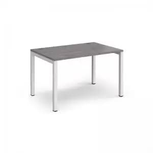Image of Connex single desk 1200mm x 800mm - white frame and grey oak top