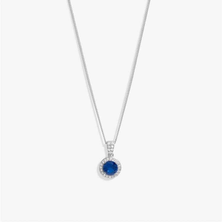 Image of Simply Silver Sterling Silver 925 CZ Sapphire Halo Pendant Jewellery Sets One Size Silver 40158911000