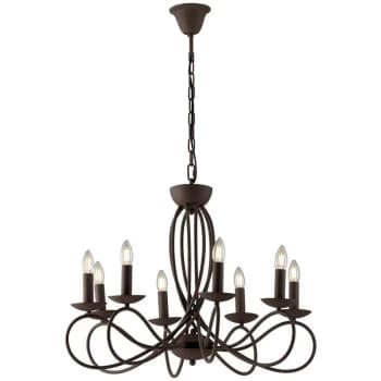 Image of Fan Europe Lighting - Fan Europe GINEVRA 8 Light Chandeliers Corten 70x42cm
