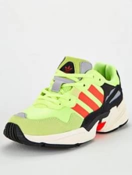 Image of adidas Originals Childrens Yung-96 Trainers - Yellow, Red, Size 4