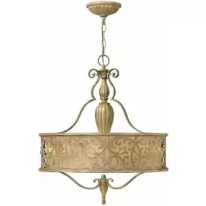 Image of 3 Bulb Chandelier Hanging Pendant LIght Brushed Champagne LED E27 100W Bulb