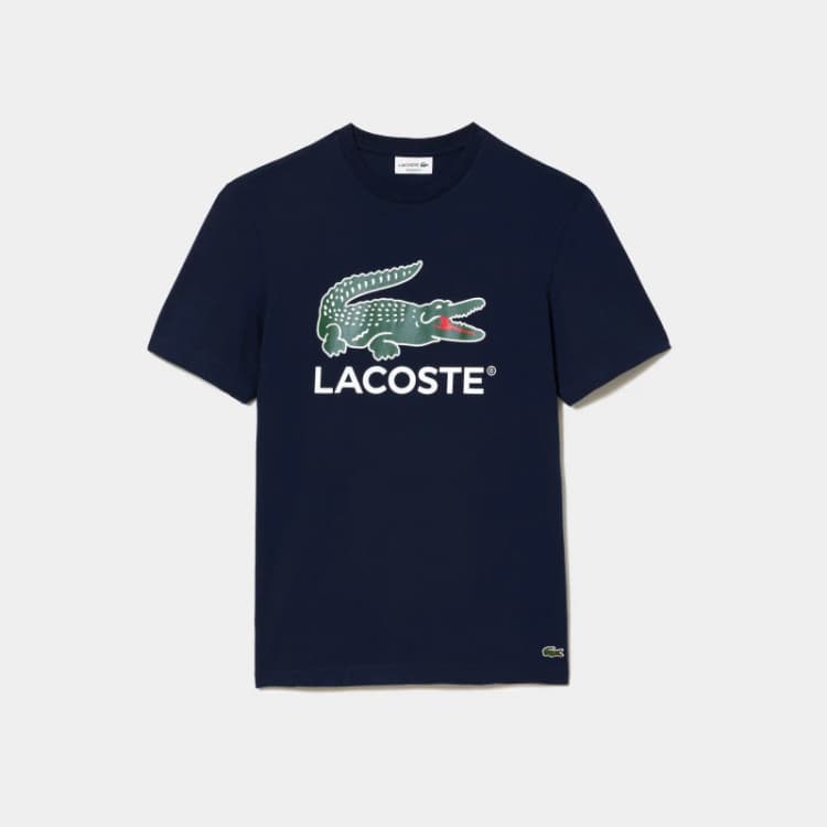 Image of Lacoste Logo Graphic T-Shirt Blue Marine S