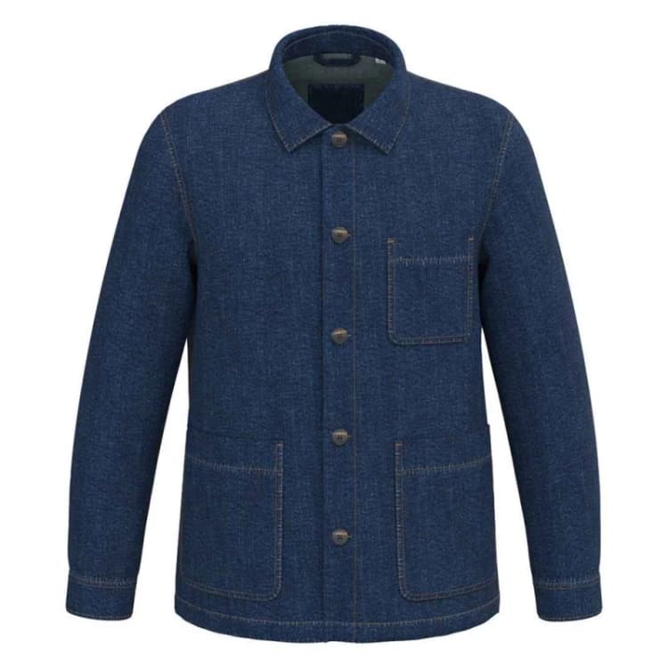 Image of Native Spirit Mens Drop Shoulder Denim Jacket in Mid Blue Size: XS Mid Blue Male XS