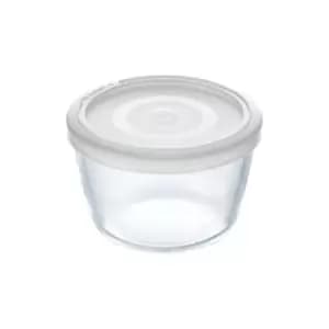 Image of Pyrex Cook & Freeze Glass Round Dish with Plastic Lid, 17cm