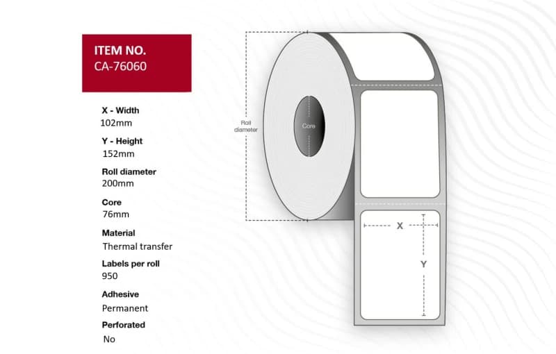 Image of Capture CA-76060 printer label
