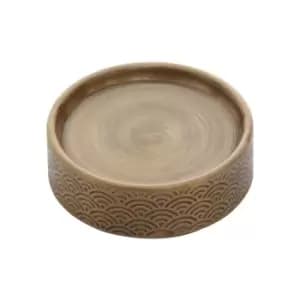 Image of Interiors By Ph Etched Aluminium Soap Dish Gold Finish