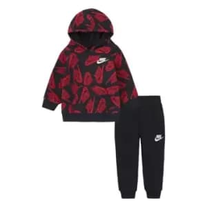 Image of Nike Flc Po+Jog Set Bb99 - Black