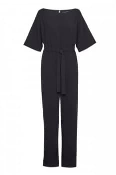 Image of French Connection Patras Crepe Long Jumpsuit Black