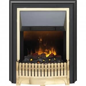 Image of Dimplex Ropley RPL20 Coal Bed Freestanding Fire With Remote Control - Brass