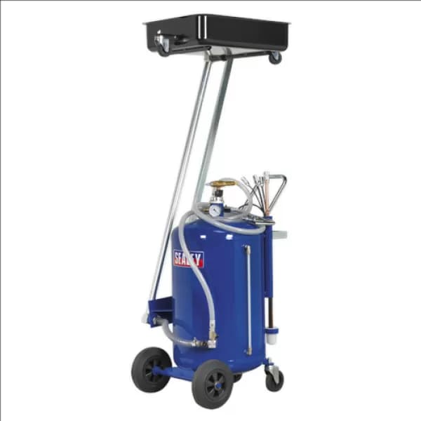 Image of Sealey AK462DX Mobile Oil Drainer Probes 100ltr Cantilever Air Discharge