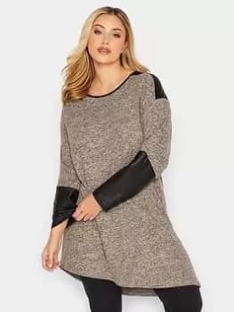 Image of Yours Soft Touch Pu Panel Top - Natural, Size 16, Women