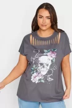 Image of Distressed Printed T-Shirt