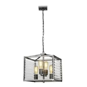 Image of Louvre 4 Light Pendant Gunmetal Paint Finish