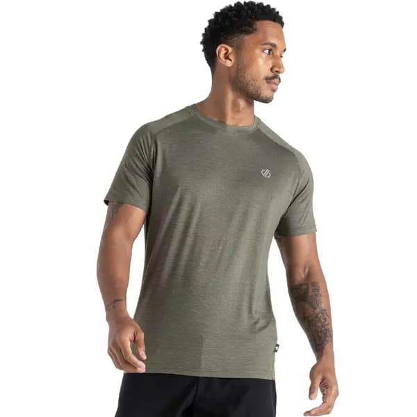 Image of Dare 2B Mens Persist Lightweight Wicking Super Soft T Shirt L- Chest 42', (107cm) Lichen Green Marl DMT595-RSF-L