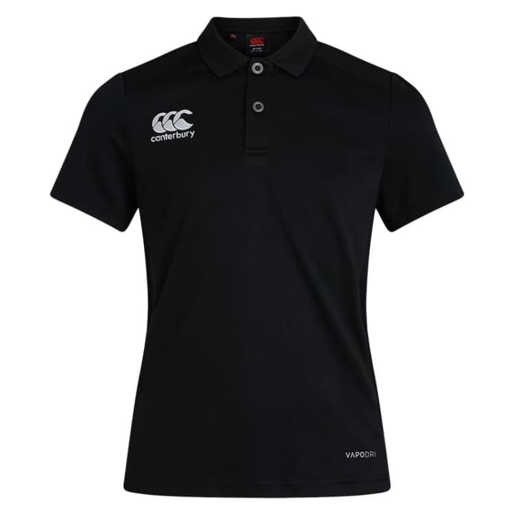 Image of Canterbury Club Dry Polo Shirt in Black Size: 4 Years Black Unisex 4 Years