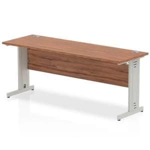 Image of Trexus Desk Rectangle Cable Managed Silver Leg 1800x600mm Walnut Ref