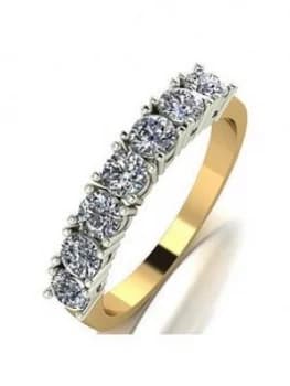 Image of Moissanite 9ct Yellow Gold 1ct Equivalent Eternity Ring, Gold Size M Women