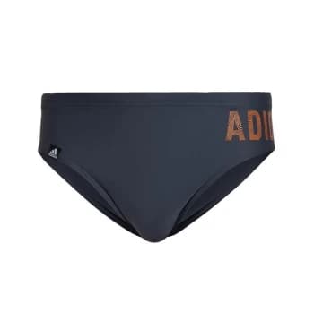 Image of adidas Wording Swim Trunks Mens - Grey