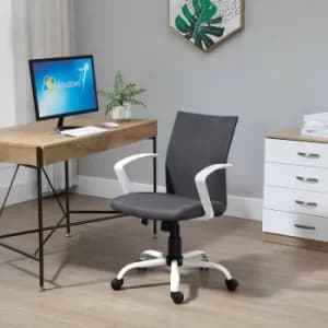 Image of Courtney Linen Office Chair, Charcoal