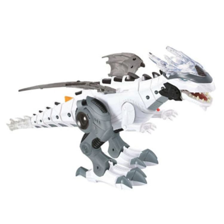 Image of Alivio Walking Spraying Dinosaur Toy, Fire Breathing Water Spray With Lights And Sounds For Kids (White)