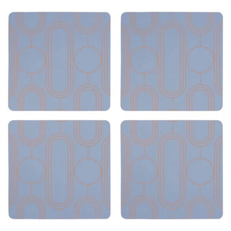 Image of Premier Housewares 4Pc Frosted Deco Coasters Blue
