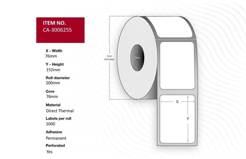 Image of Capture CA-3006255 printer label