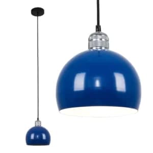 Image of Casco Chrome Pendant with Navy Blue Arco Shade