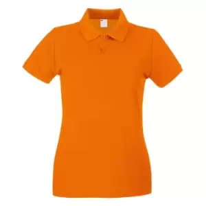 Image of Womens/Ladies Fitted Short Sleeve Casual Polo Shirt (X Small) (Bright Orange)