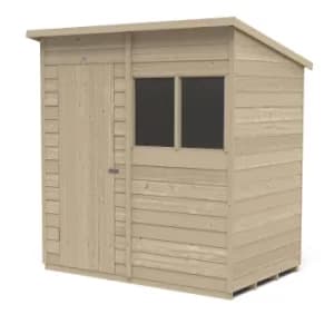 Image of 6x4ft Forest Overlap Pressure Treated Pent Shed -incl. Installation