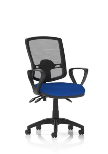 Image of Eclipse Eclipse Plus III Lever Task Operator Chair Deluxe Mesh Back With Bespoke Colour Seat With Loop Arms In Stevia Blue KCUP1689