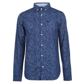 Image of Soviet Long Sleeve AOP Shirt Mens - Navy