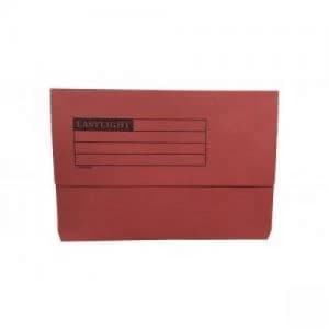 Image of Document Wallet Manilla Foolscap Half Flap 250gsm Red - Pack of 50