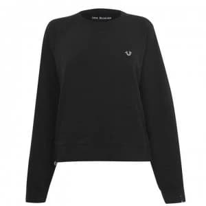 Image of True Religion R Stone Crew Sweatshirt - BLACK 1001