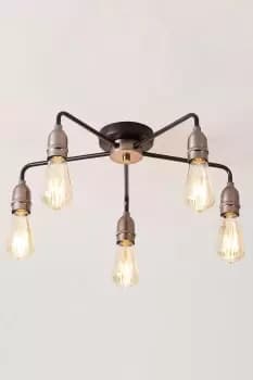 Image of 5 Light Semi-Flush Ceiling Light E27/ES Cap, Dimmable