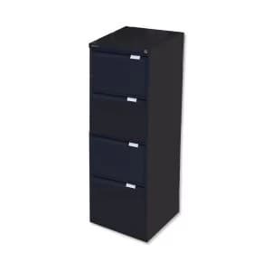 Image of Bisley BS4E W470 x D622 x H1321mm Flush Front 4 Drawer Filing Cabinet Black