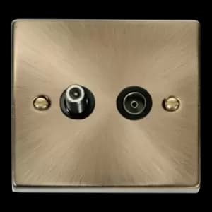 Image of Click Scolmore Deco Isolated Co-Axial and Satellite Socket - VPAB157BK