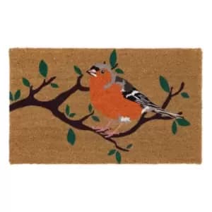Image of JVL Bird Print Latex Backed Coir Mat, 45x75cm - Multi