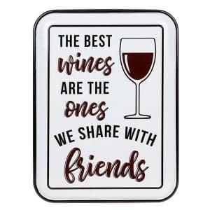 Image of Vintage Enamel Plaque Oblong Wine