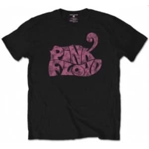 Image of Pink Floyd Swirl Logo Black Mens T Shirt Size: Large