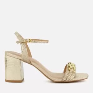 Image of Dune Womens Manual Block Heeled Sandals - Gold - UK 4
