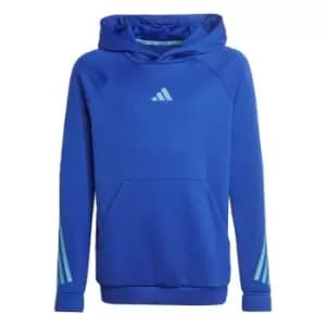 Image of adidas Train Icons AEROREADY 3-Stripes Hoodie Kids - Lucid Blue / White / Semi Luci