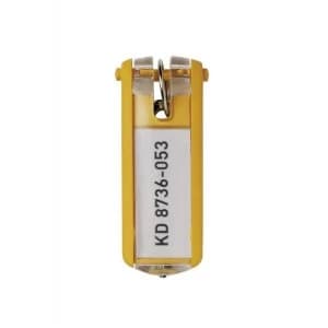 Image of Durable Key Clip Key Holders Yellow Pack of 6