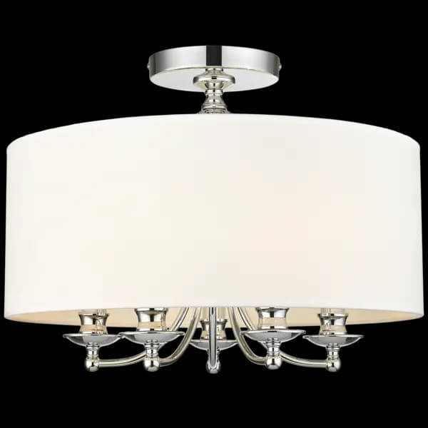 Image of Abu Dhabi 5 Light Cylindrical Ceiling Light Silver, E14