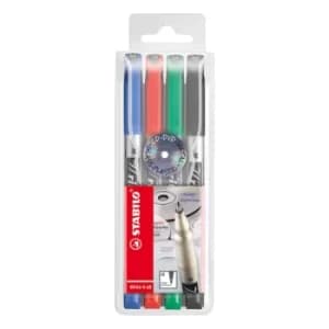 Image of Stabilo 146/4 Write4all Pen Medium Assorted Wallet of 4