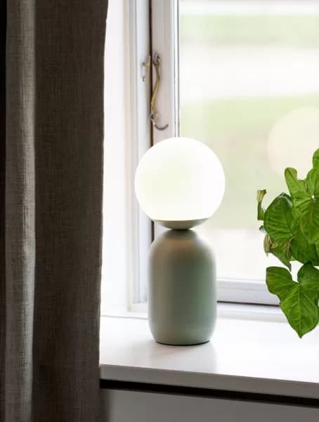Image of Notti Bedroom Living Dining Office Hallway Table Light in Green (Height) 34.5cm