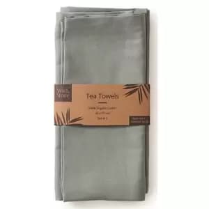 Image of Wild & Stone Organic Cotton Tea Towels Set of 2 - Moss Green